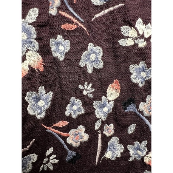 Loft Floral Embroidered Boho Lined Mini Skirt Women's Size 8 Purple - Picture 8 of 11